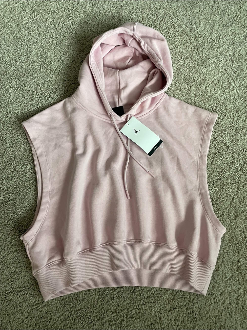 Nike Jordan Brooklyn Fleece Sleeveless Cropped Hoodie M Pink NWT